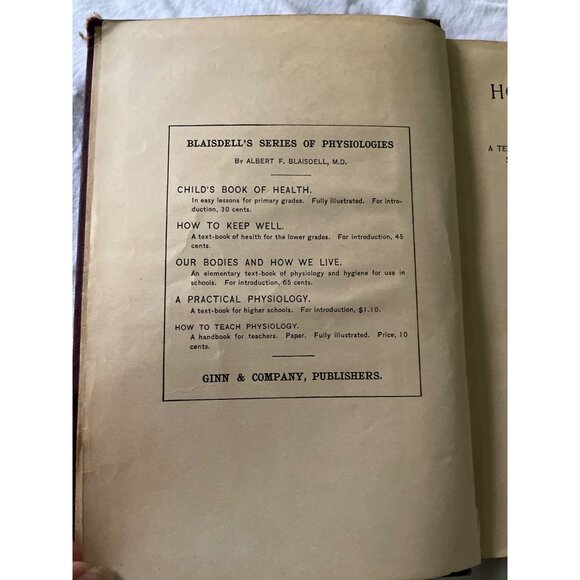 How To Keep Well By Albert F. Blaisdell Hardcover Book 1890 Ginn & Company Colle - Picture 6 of 16